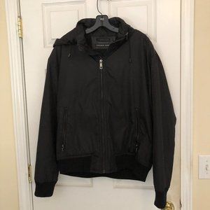 Andrew Marc Black Bomber Jacket - Size: Large